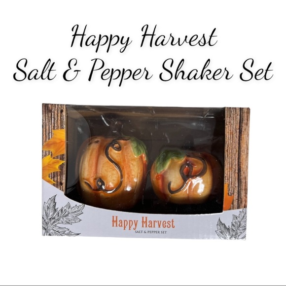 NIB Happy Harvest Pumpkin Salt & Pepper Shaker Set - Picture 1 of 8
